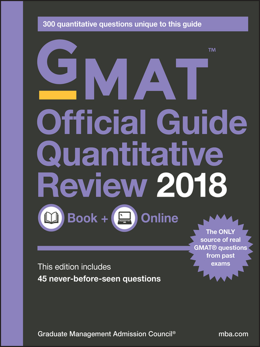 Title details for GMAT Official Guide 2018 Quantitative Review by GMAC (Graduate Management Admission Council) - Available